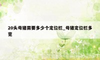 20头母猪需要多少个定位栏_母猪定位栏多宽