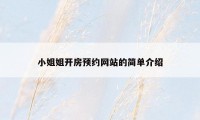 小姐姐开房预约网站的简单介绍