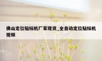 佛山定位贴标机厂家现货_全自动定位贴标机视频
