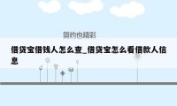 借贷宝借钱人怎么查_借贷宝怎么看借款人信息