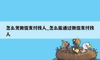 怎么凭微信支付找人_怎么能通过微信支付找人