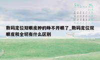 数码定位双眼皮肿的睁不开眼了_数码定位双眼皮和全切有什么区别