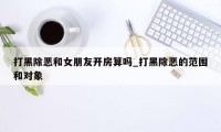 打黑除恶和女朋友开房算吗_打黑除恶的范围和对象