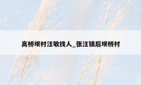 高桥坝村汪敏找人_张汪镇后坝桥村