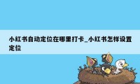 小红书自动定位在哪里打卡_小红书怎样设置定位