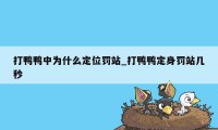 打鸭鸭中为什么定位罚站_打鸭鸭定身罚站几秒