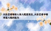 火影忍者哪些人有八尾查克拉_火影忍者中哪项是八尾的能力
